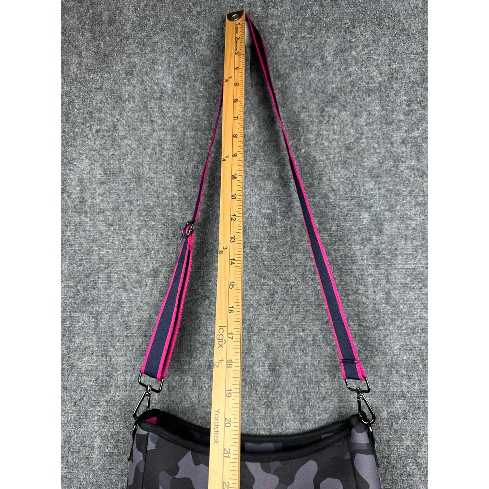 Parker Hyde Camo‎ Neoprene Crossbody Bag Pink Stripe Adjustable Strap - Picture 3 of 15